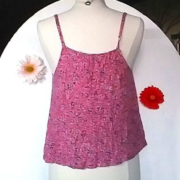 Kimchi Blue Tank Top Urban Outfitters Floral Crochet A Line Trapeze Swing Pink M - Picture 6 of 12